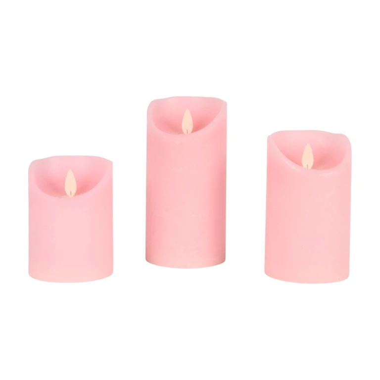 Bougies LED roses - lot de 3
