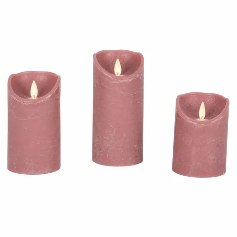 Ledkaarsen roze - set van 3