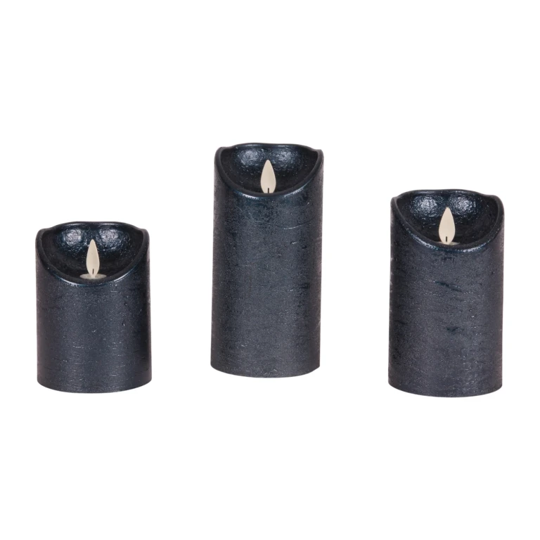 Bougies LED - bleu - lot de 3