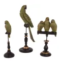 Papegaaienbeeld op voet - groen - 33 cm