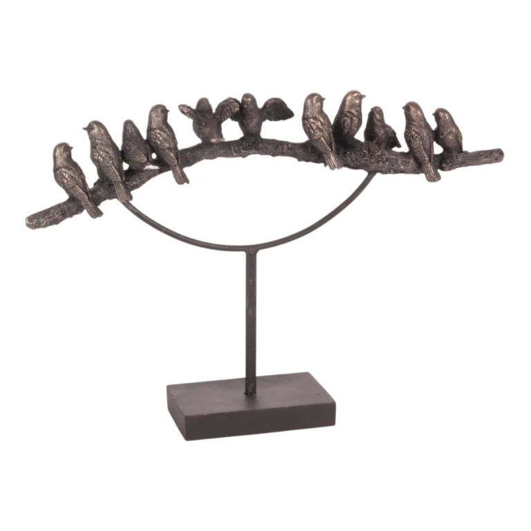 Sculpture d'animaux oiseaux - doré - 30 cm