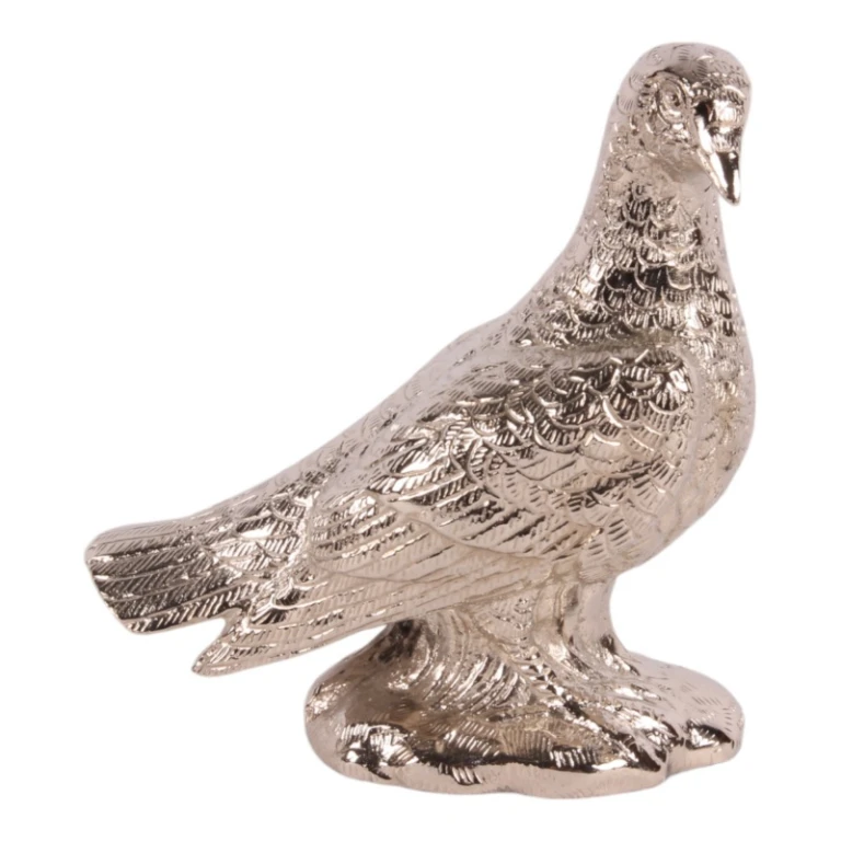 Colombe en laiton - argent - 15 cm