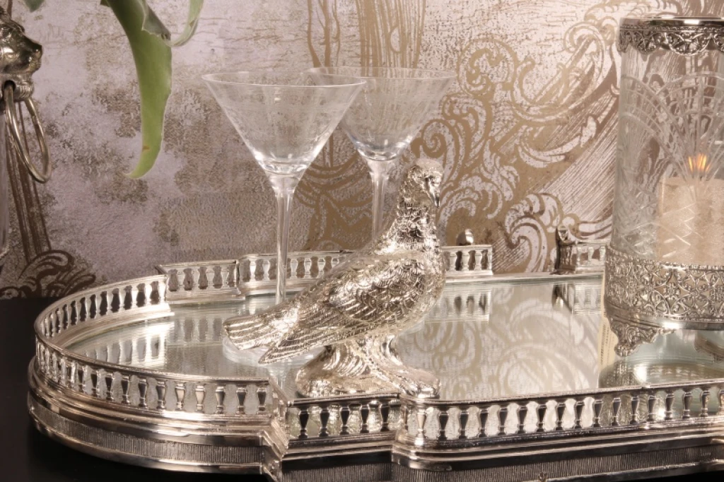 Colombe en laiton - argent - 15 cm