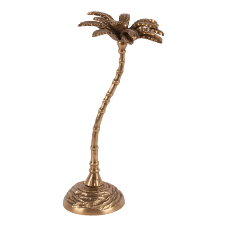 Palmier décoratif - or - 23,5 cm - laiton