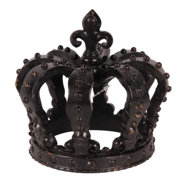 Couronne décorative - noire - 13,2 cm - résine synthétique