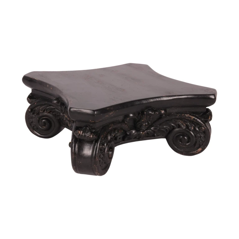 Socle décoratif 27 cm - noir - résine synthétique