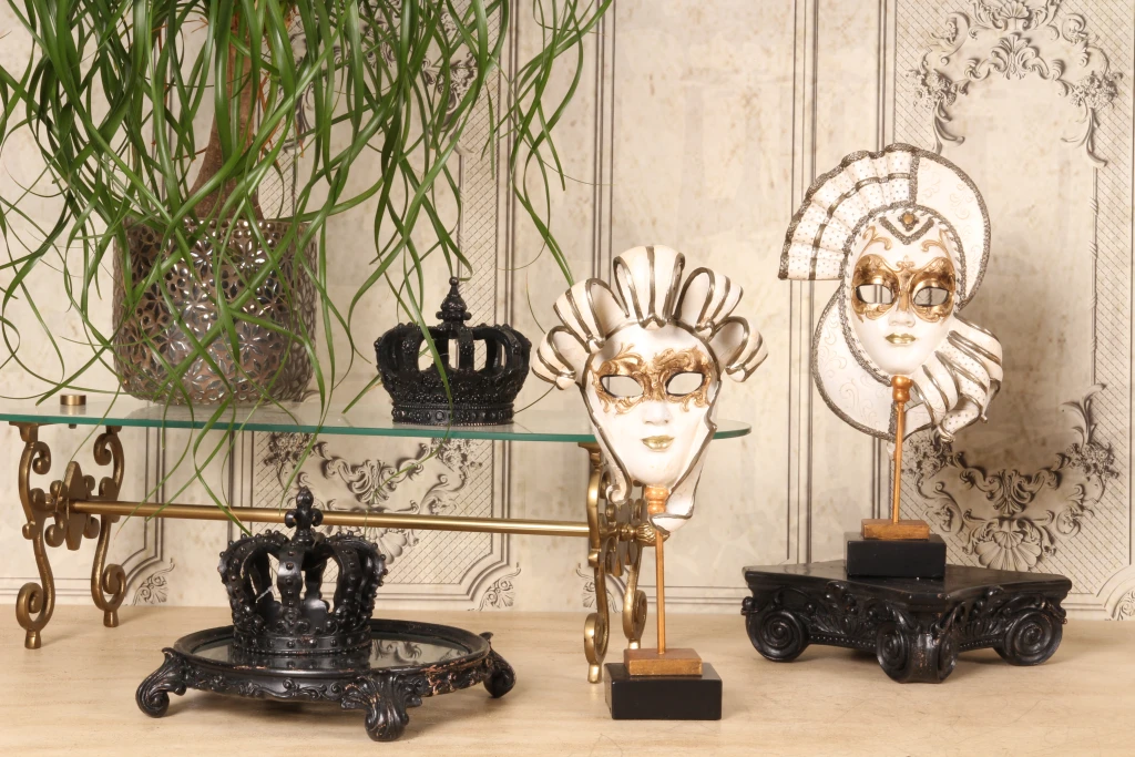 Socle décoratif 27 cm - noir - résine synthétique