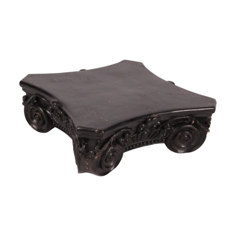 Socle décoratif 21 cm - noir - résine synthétique