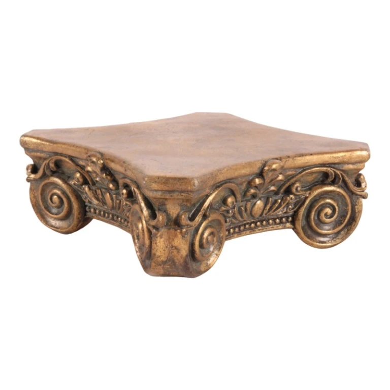 Socle décoratif 21 cm - or - résine synthétique