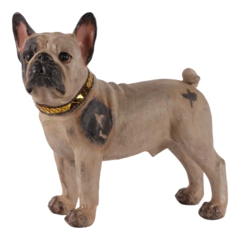 Hondenbeeld Franse bulldog - bruin - 32 cm