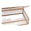 Sieradendoos 20x20x8 cm - goud - messing en glas
