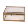 Boîte à bijoux 11 x 9 x 4,5 cm - or - laiton et verre