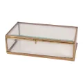 Boîte à bijoux 17,5 x 10 x 5,5 cm - or - laiton et verre