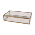 Boîte à bijoux 22,5 x 14 x 5,5 cm - or - laiton et verre