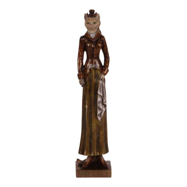 Statue de chat brun - 29 cm - 1 pièce