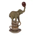Olifant beeldje - bruin - 20 cm
