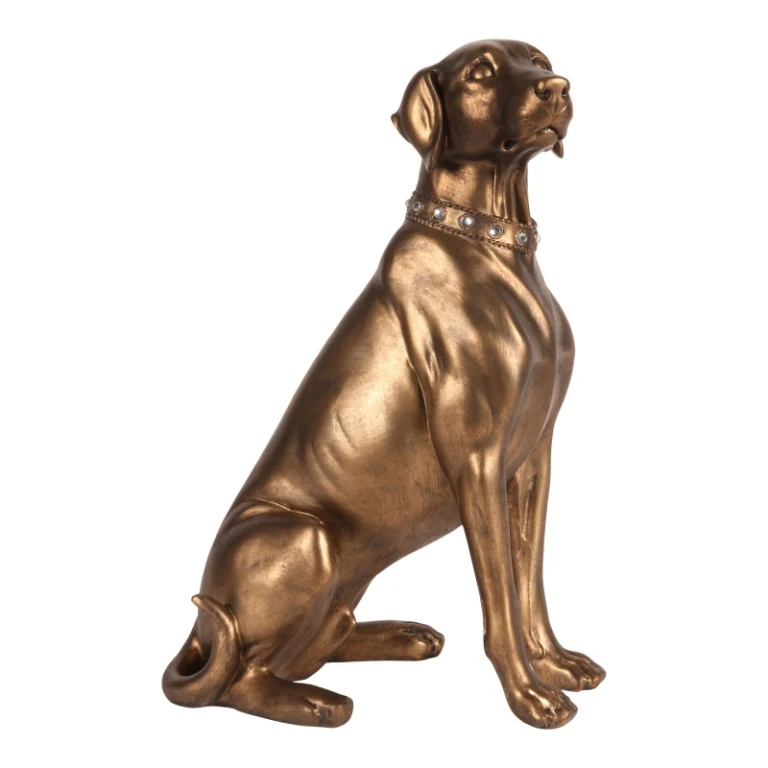 Statue de chien Weimaraner - or - 39 cm