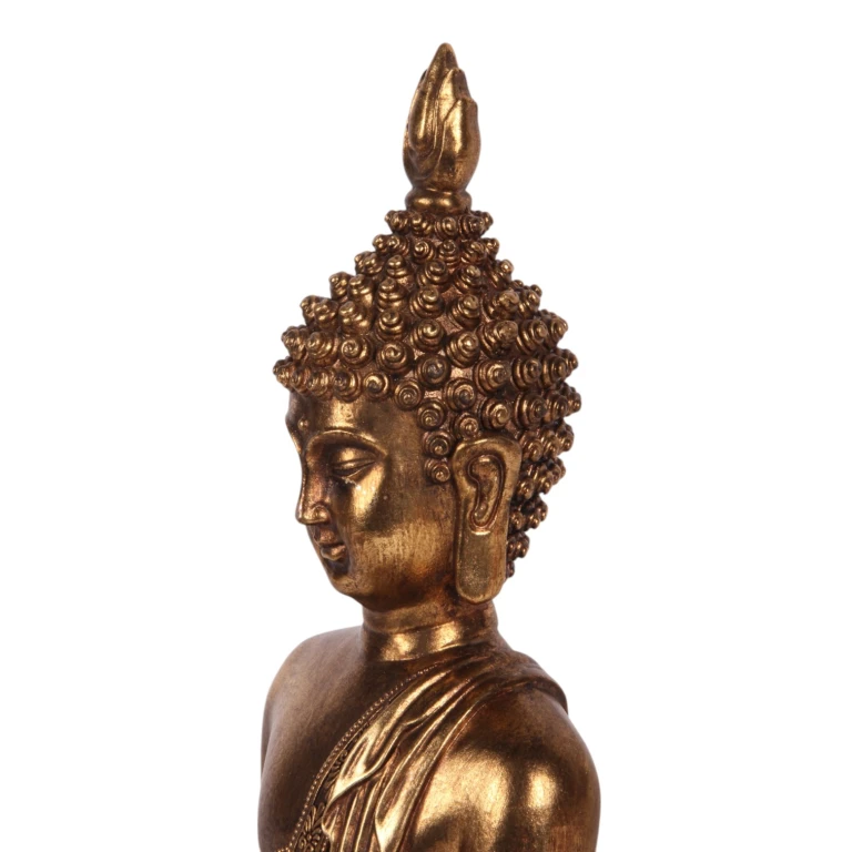 Statue de Bouddha - or - 33 cm - résine artistique