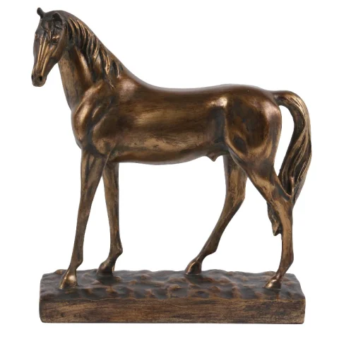 Paardenbeeld - goud - 28 cm