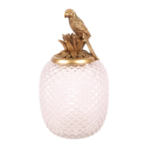 Decoratiepot Papegaai - goud - 28,5 cm - 1 stuk