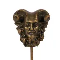 Bacchus-beeldje met glazen stolp - goud - 23 cm - kunsthars