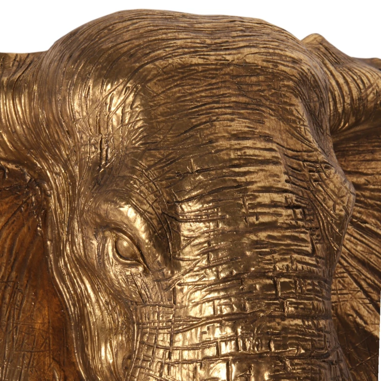 Ornement mural éléphant - or - 23 cm - résine synthétique