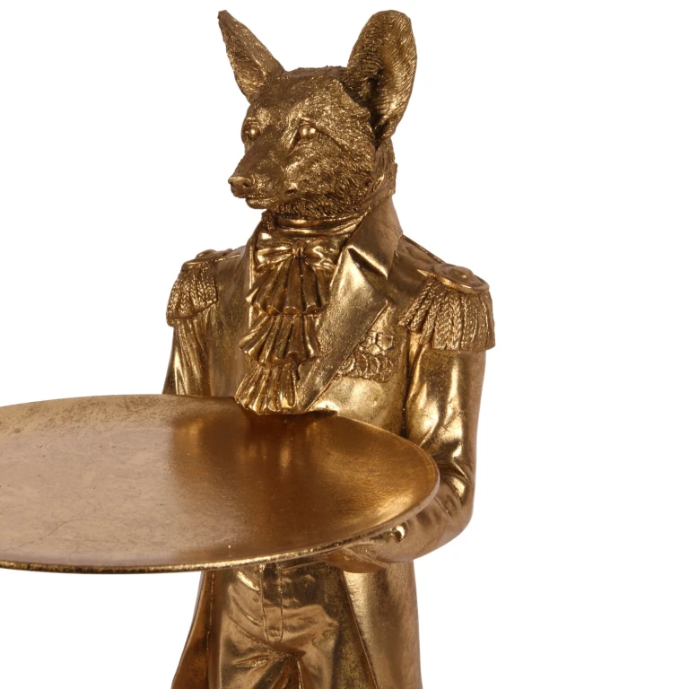 Renard avec plateau - or - 54,5 cm