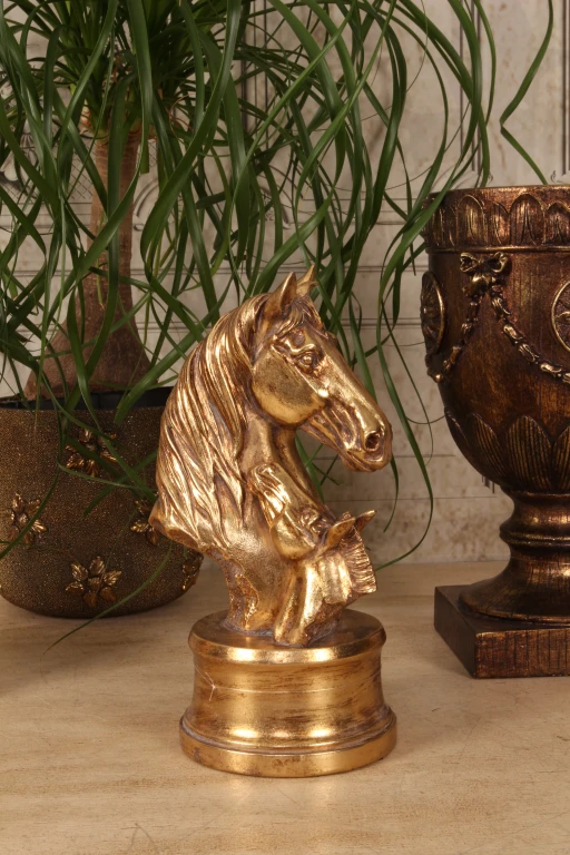 Têtes de cheval dorées - 26,5 cm - 1 pièce