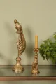 Vogelbeeld op standaard - goud - 49 cm