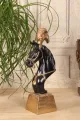 Paardenhoofd beeld - zwart/goud - 36,5 cm