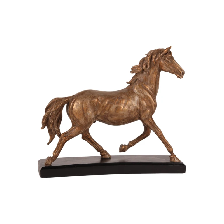 Statue de cheval couleur bronze - 25 cm