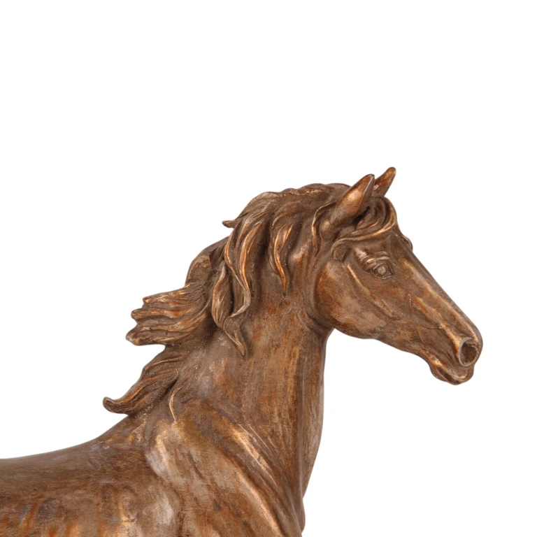 Statue de cheval couleur bronze - 25 cm