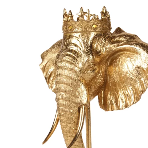 Olifantenbeeld op standaard - goud - 37,5 cm