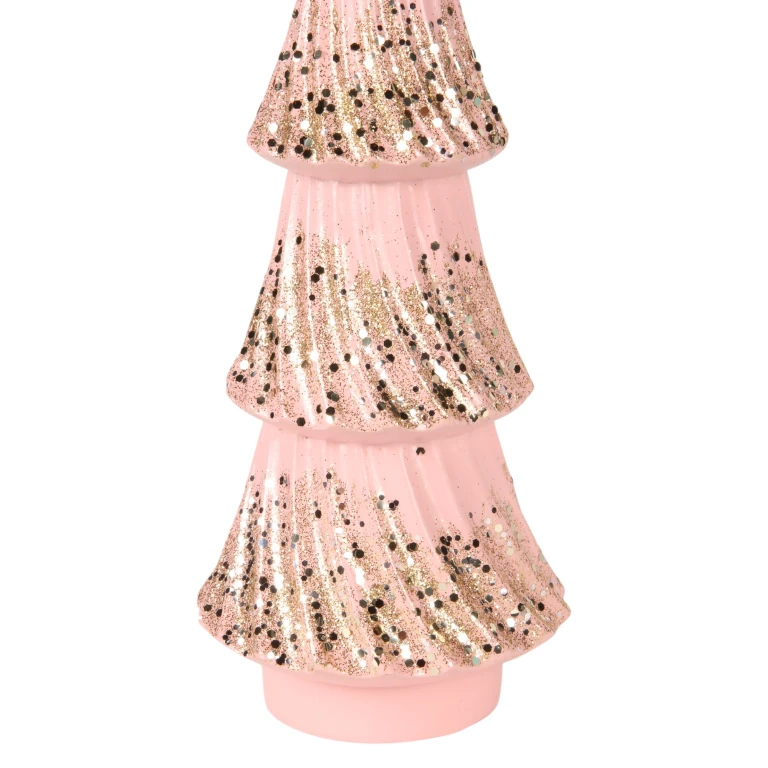 Mini sapin de Noël - rose - 35,5 cm - résine synthétique