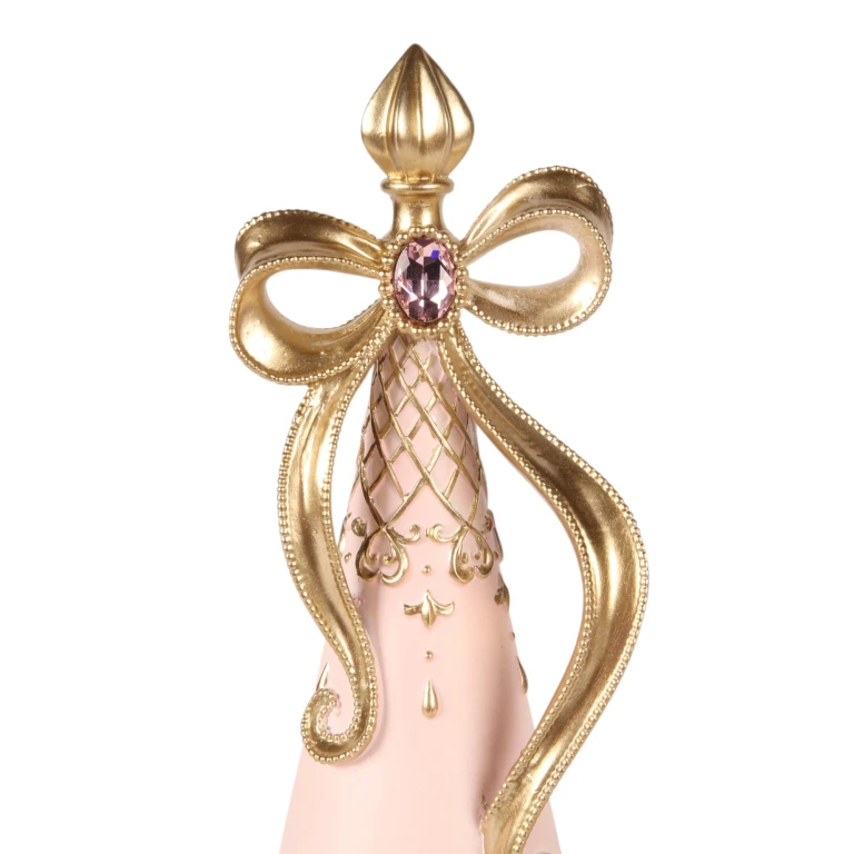 Mini sapin de Noël - rose - 35,5 cm - résine synthétique
