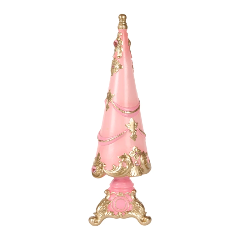 Mini sapin de Noël - rose - 35,8 cm - résine synthétique