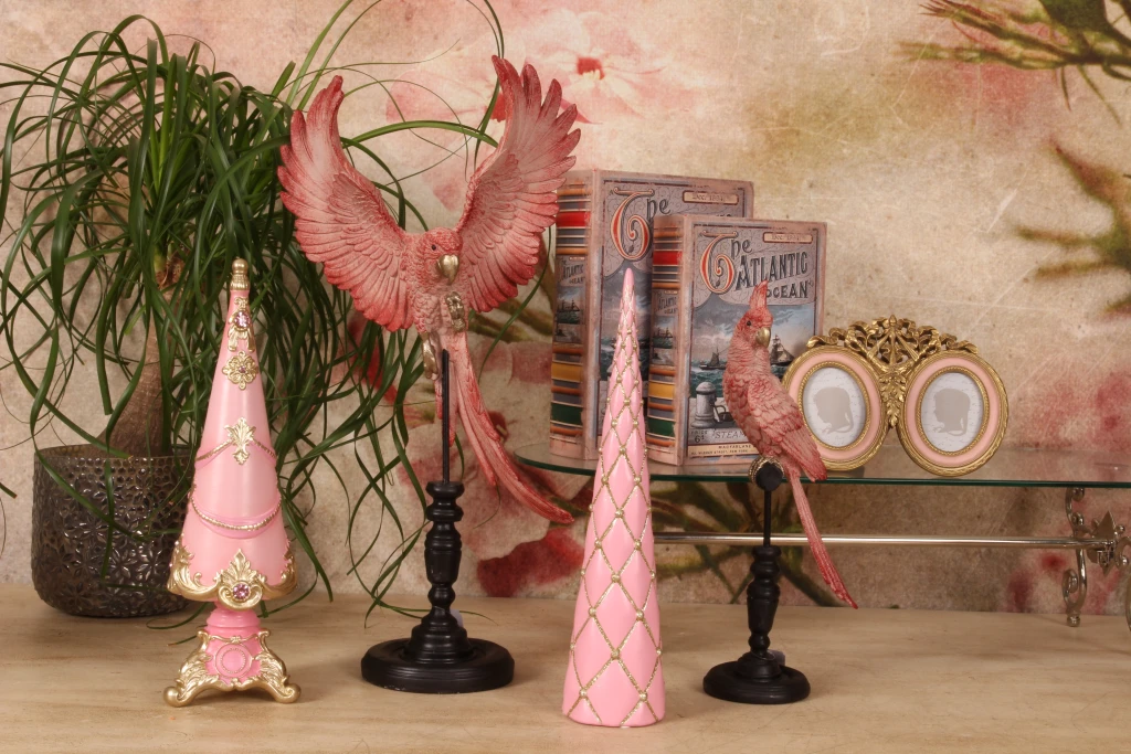 Mini sapin de Noël - rose - 35,8 cm - résine synthétique