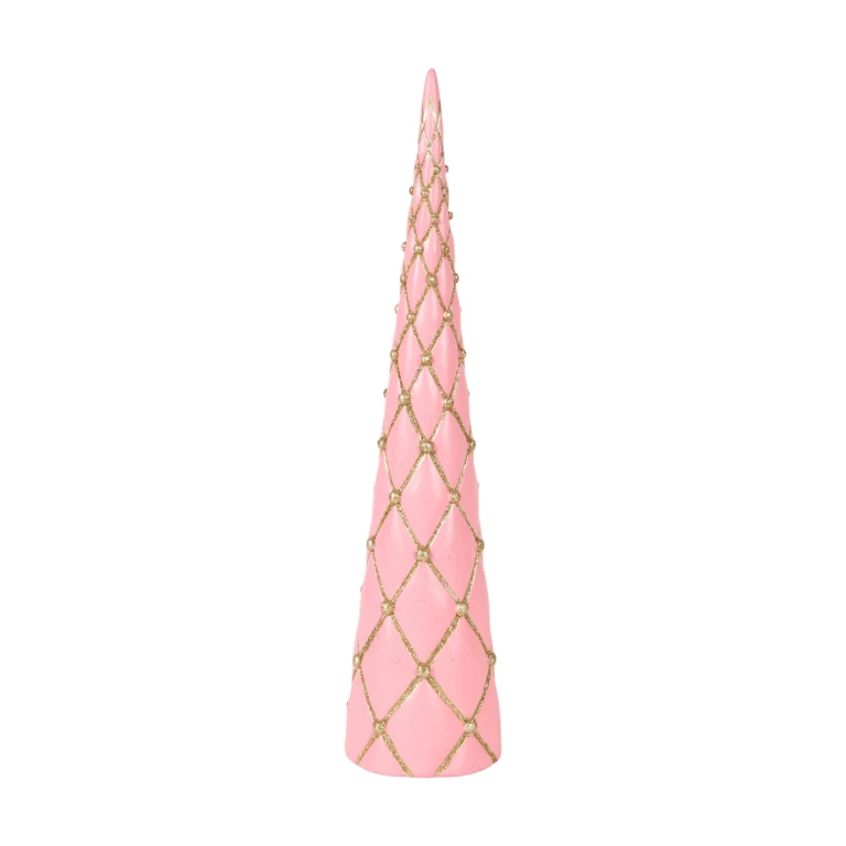 Mini sapin de Noël - rose - 35,5 cm - résine synthétique