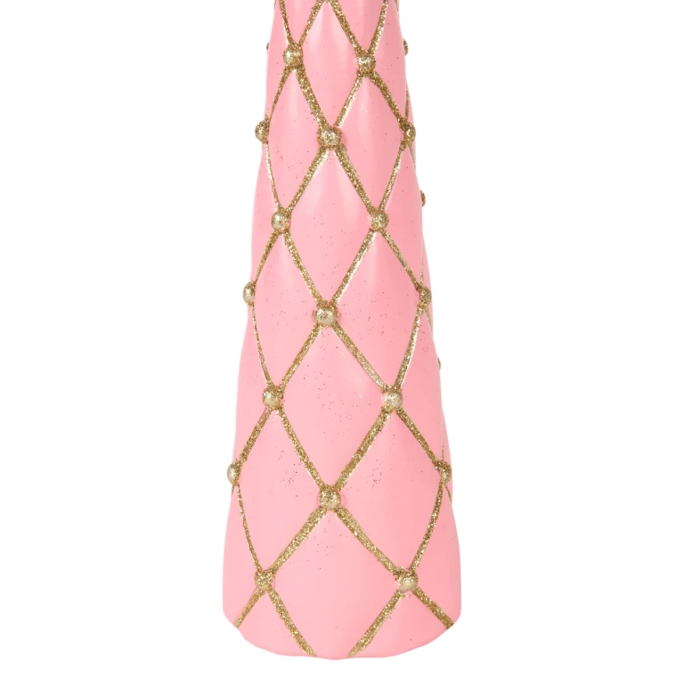 Mini sapin de Noël - rose - 35,5 cm - résine synthétique