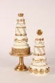 Decoratietaart - wit/creme met goud - 47 cm - kunsthars