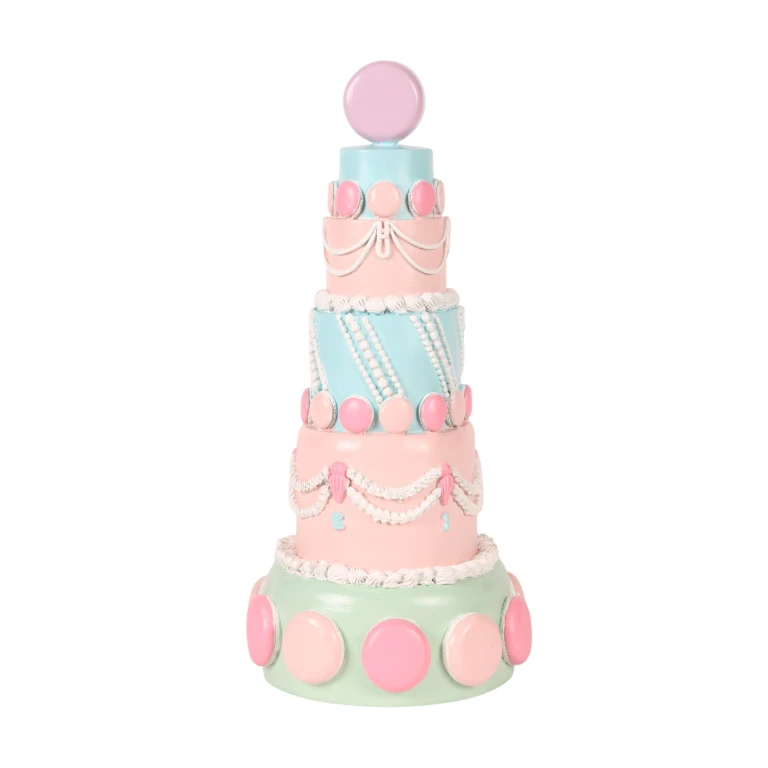 Gâteau décoratif - rose - 33,5 cm - résine synthétique - 1 pièce