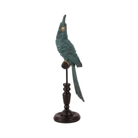 Papegaai op stok - blauw - 35 cm - 1 stuk