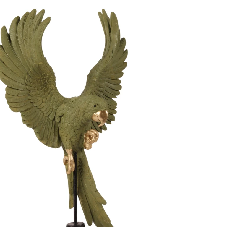 Perroquet sur socle - vert - 52,5 cm