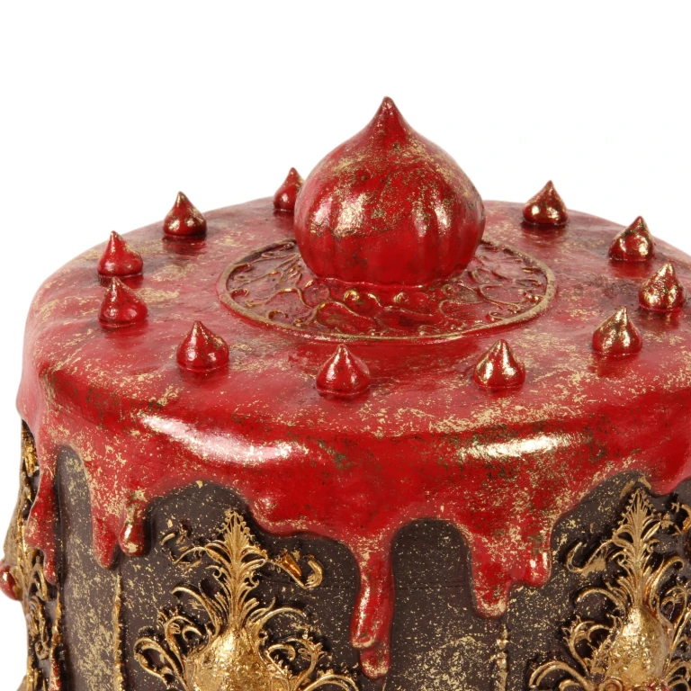 Gâteau décoratif - brun - 20 cm - résine synthétique