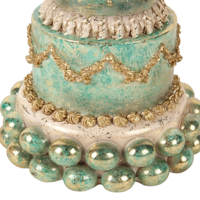 Gâteau décoratif - bleu - 27,5 cm - résine synthétique
