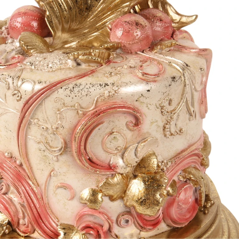 Gâteau décoratif - rose - 31 cm - résine synthétique