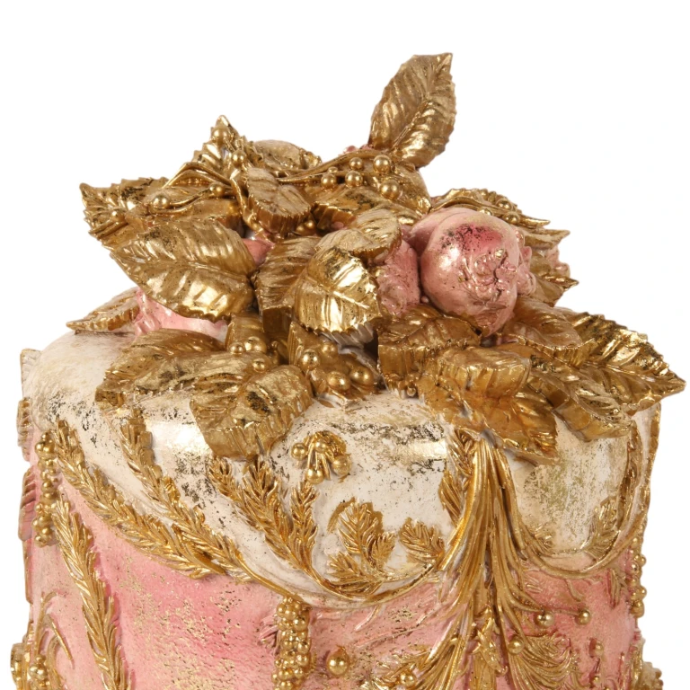 Gâteau décoratif - rose - 24 cm - résine synthétique