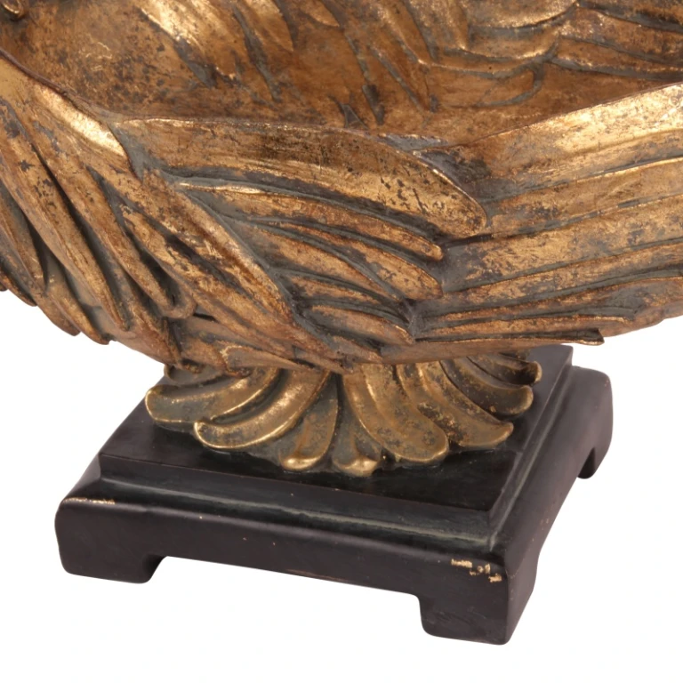 Plateau décoratif style néerlandais Paon - or - 45 cm
