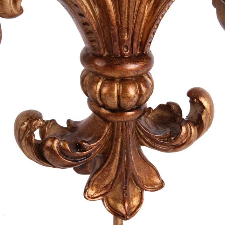 Fleur-de-lis sur pied - or - 38 cm - résine synthétique