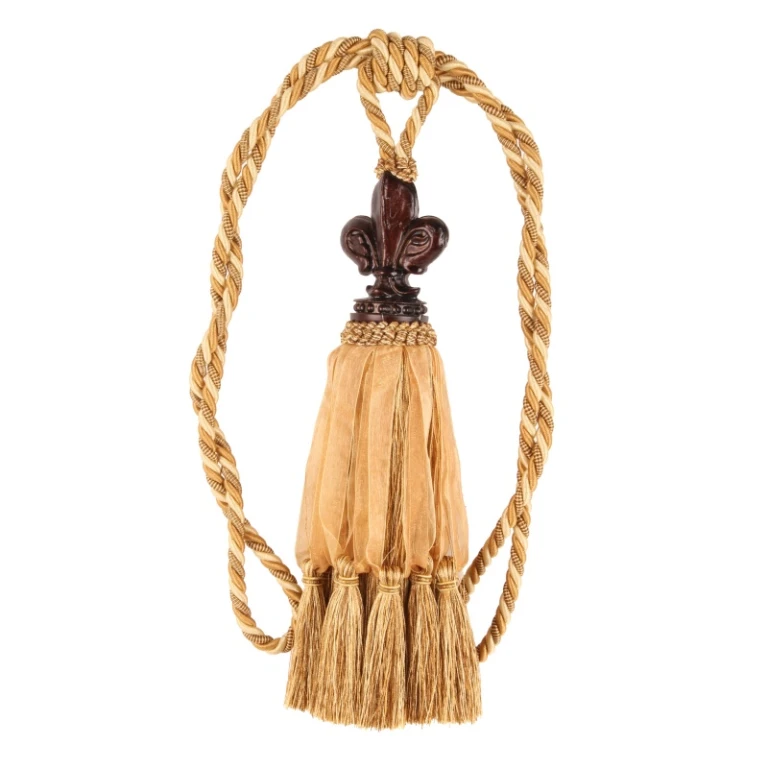 Curtain Tassel Fleur de Lis - 70 cm - Gold - Fabric